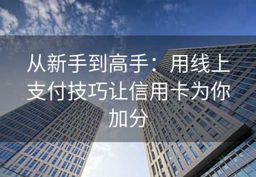 从新手到高手：用线上支付技巧让信用卡为你加分