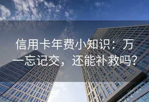 信用卡年费小知识：万一忘记交，还能补救吗？