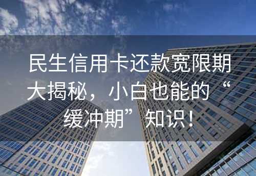 民生信用卡还款宽限期大揭秘，小白也能的“缓冲期”知识！