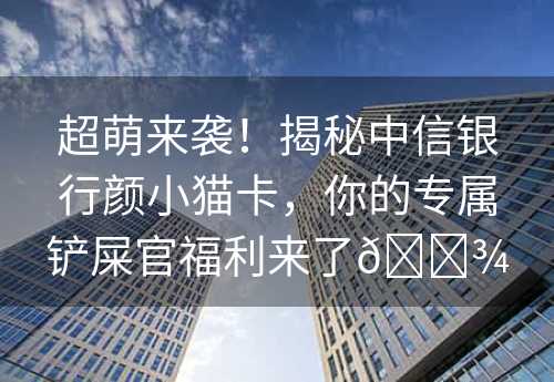 超萌来袭！揭秘中信银行颜小猫卡，你的专属铲屎官福利来了🐾