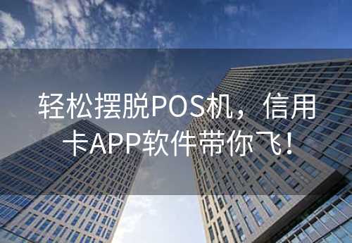 轻松摆脱POS机，信用卡APP软件带你飞！