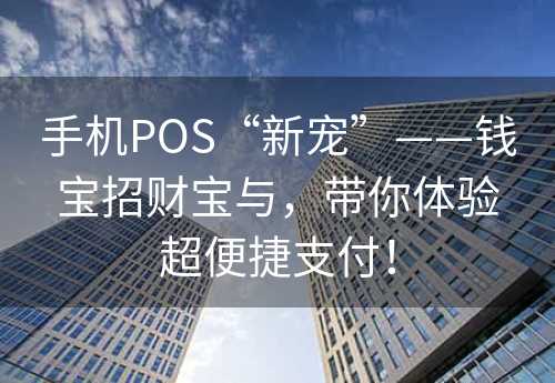 手机POS“新宠”——钱宝招财宝与，带你体验超便捷支付！