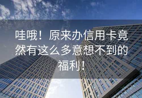 哇哦！原来办信用卡竟然有这么多意想不到的福利！