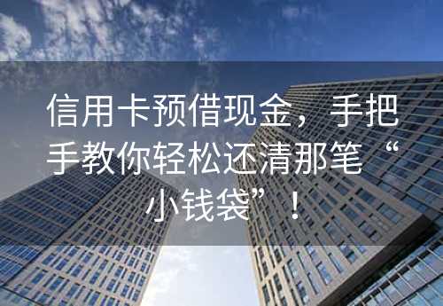 信用卡预借现金，手把手教你轻松还清那笔“小钱袋”！