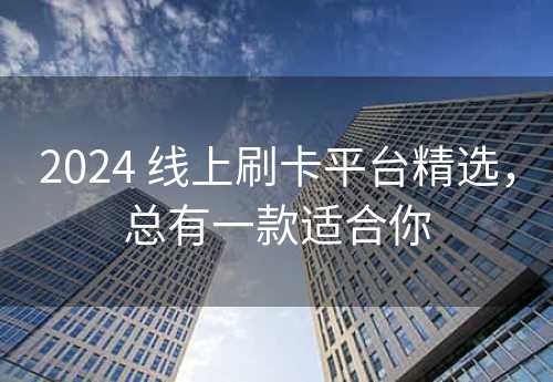 2024 线上刷卡平台精选，总有一款适合你