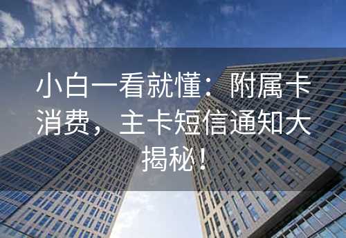 小白一看就懂：附属卡消费，主卡短信通知大揭秘！