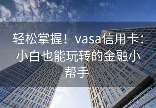 轻松掌握！vasa信用卡：小白也能玩转的金融小帮手 