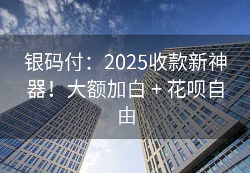 银码付：2025收款新神器！大额加白 + 花呗自由